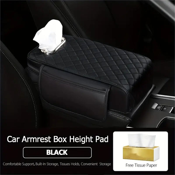Car Armrest Cushion with Tissue Box