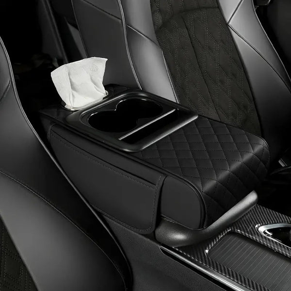Car Armrest cushion With Cup Holder And  Tissue Box